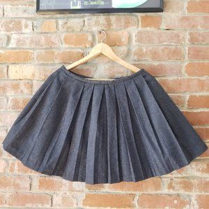 Esprit Grey Pleated Wool Blend Mini Skirt